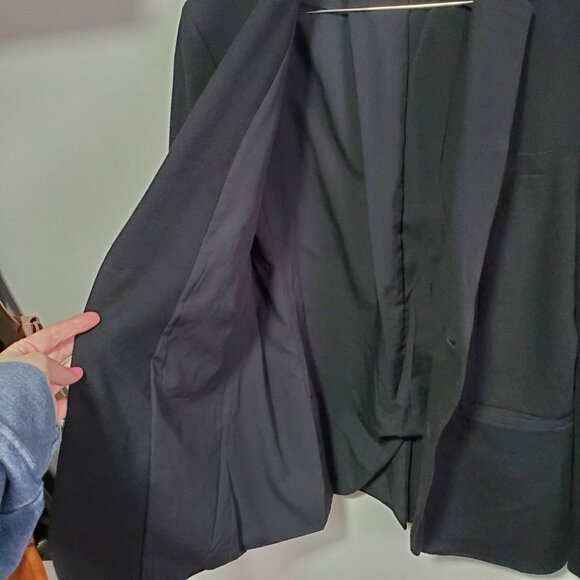 ZARA ESSENTIALS Daily Outfit Oversized Fit Blazer Double Button Black Women's XL - Picture 7 of 16